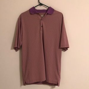 Donald Ross Purple Gold Polo Golf Shirt Medium